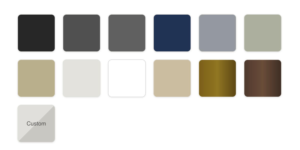Crimsafe powder-coat colour swatches